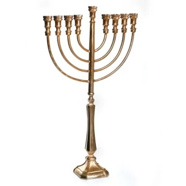 חנוכיה מן המשכן אלומיניום ציפוי זהב דגם מנורה ג'מבו